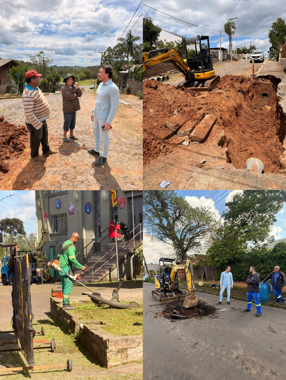 Equipes da Prefeitura trabalham em várias frentes