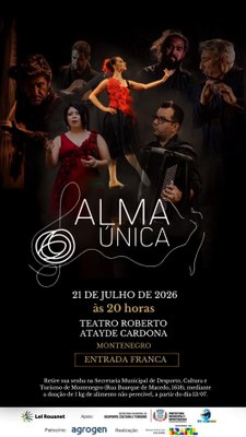 Espetáculo “Alma Única” será apresentado dia 21