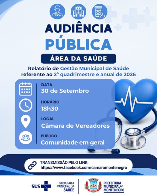 Gestão da Saúde será tema de audiência pública