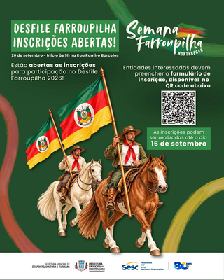 Inscrições para o Desfile Farroupilha encerram quarta-feira