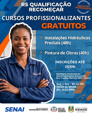 Inscrições prorrogadas: cursos gratuitos de qualificação profissional