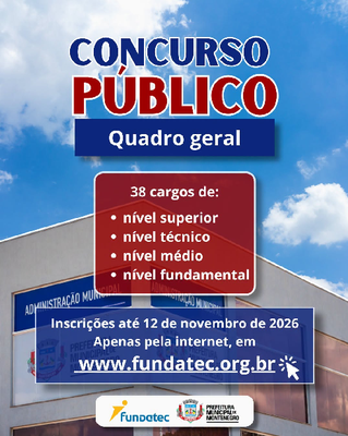 Prefeitura abre concurso público para 38 cargos