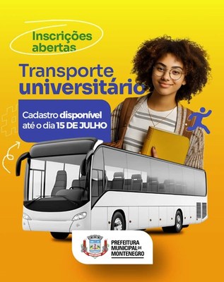 Prefeitura abre inscrições para subsídio ao transporte universitário