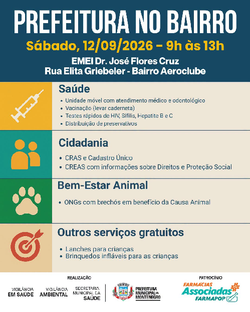 Prefeitura leva serviços e atrações ao bairro Aeroclube neste sábado