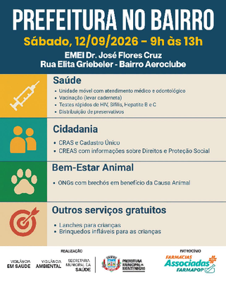 Prefeitura leva serviços e atrações ao bairro Aeroclube neste sábado