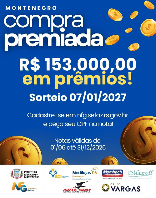 Programa oferece prêmios para quem compra no comércio local