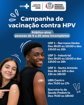 Prorrogada campanha de vacinação contra o HPV