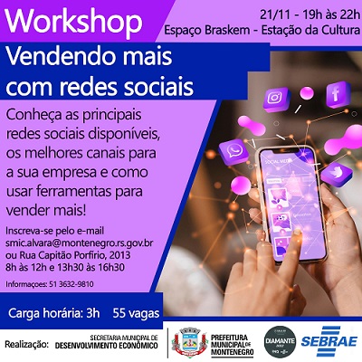 Workshop orienta sobre vendas nas redes sociais