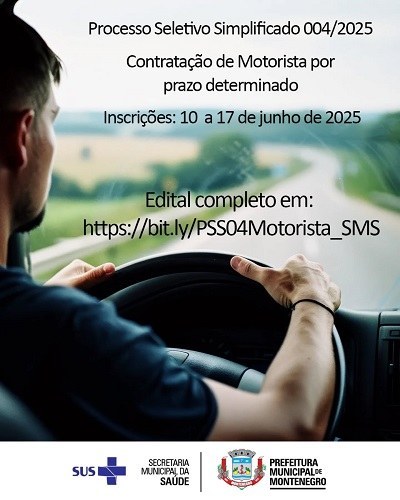 Prefeitura vai contratar motoristas para a Saúde