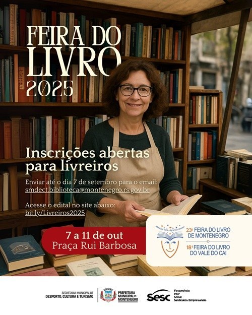 Prefeitura abre inscrições para livreiros participarem da Feira do Livro