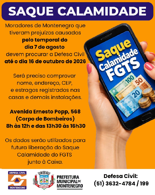 SAQUE CALAMIDADE